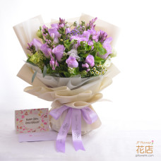【Flower20 Florist】Classic Custom: 18 Roses + 4 Random Fillers Bouquet | 24-Hour Flower Ordering Customised