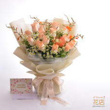 【Flower20花店】極速心動：18枝經典玫瑰花束 | 即日花店送花 | 網上花店訂花 (生日/表達愛意)