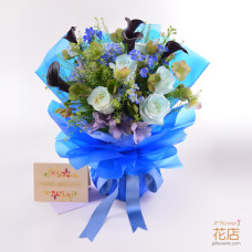 【Flower20花店】個性美學：黑馬蹄蘭、飛燕草與聖誕玫瑰定製花束 (生日/表達愛意)